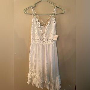 Free People white lace dress size large NWT